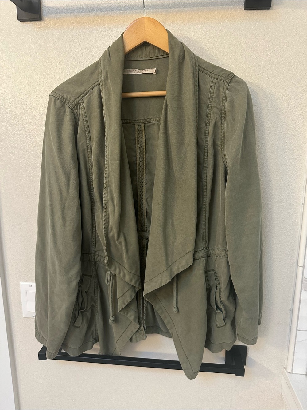 Max Jeans Olive Green Draped Utility Jacket